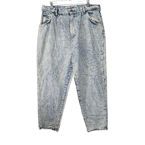 Vintage 1980s Expressions 14/16 Blue Acid Stone Wash High Rise Mom Jeans USA - Picture 8 of 16